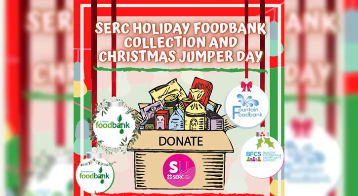 SERC Holiday foodbank collection and christmas jumper day